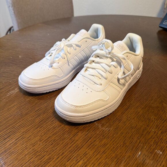 Adidas Hoops 2.0 White Sneakers Women’s Size 8 New in Box - Picture 1 of 4